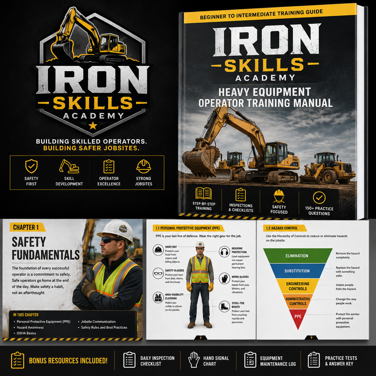 Iron Skills Academy™ Heavy Equipment Operator Training Manual — Premium Bundle
